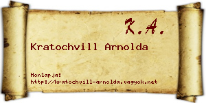 Kratochvill Arnolda névjegykártya